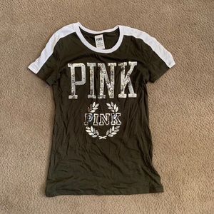 Olive VS Pink Sequin Tee